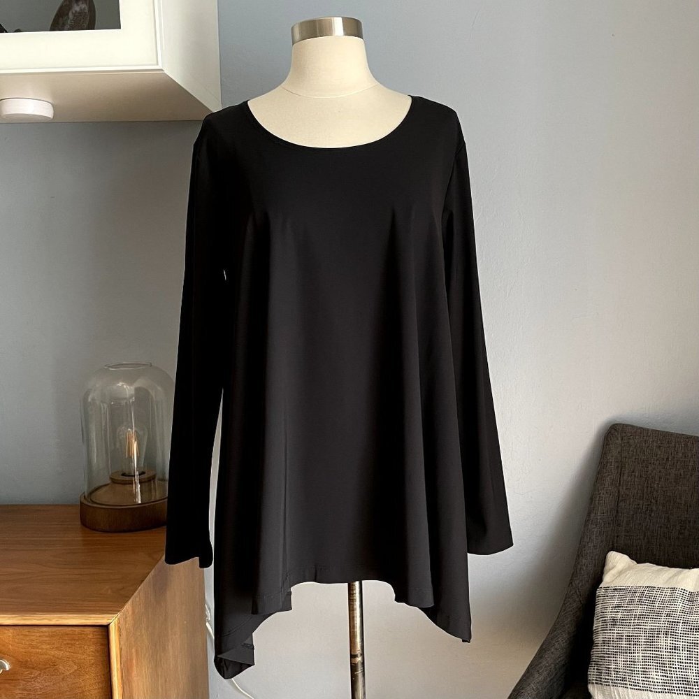Bryn Walker Top Asymmetric Hem Long Sleeve Lagenlook Tunic